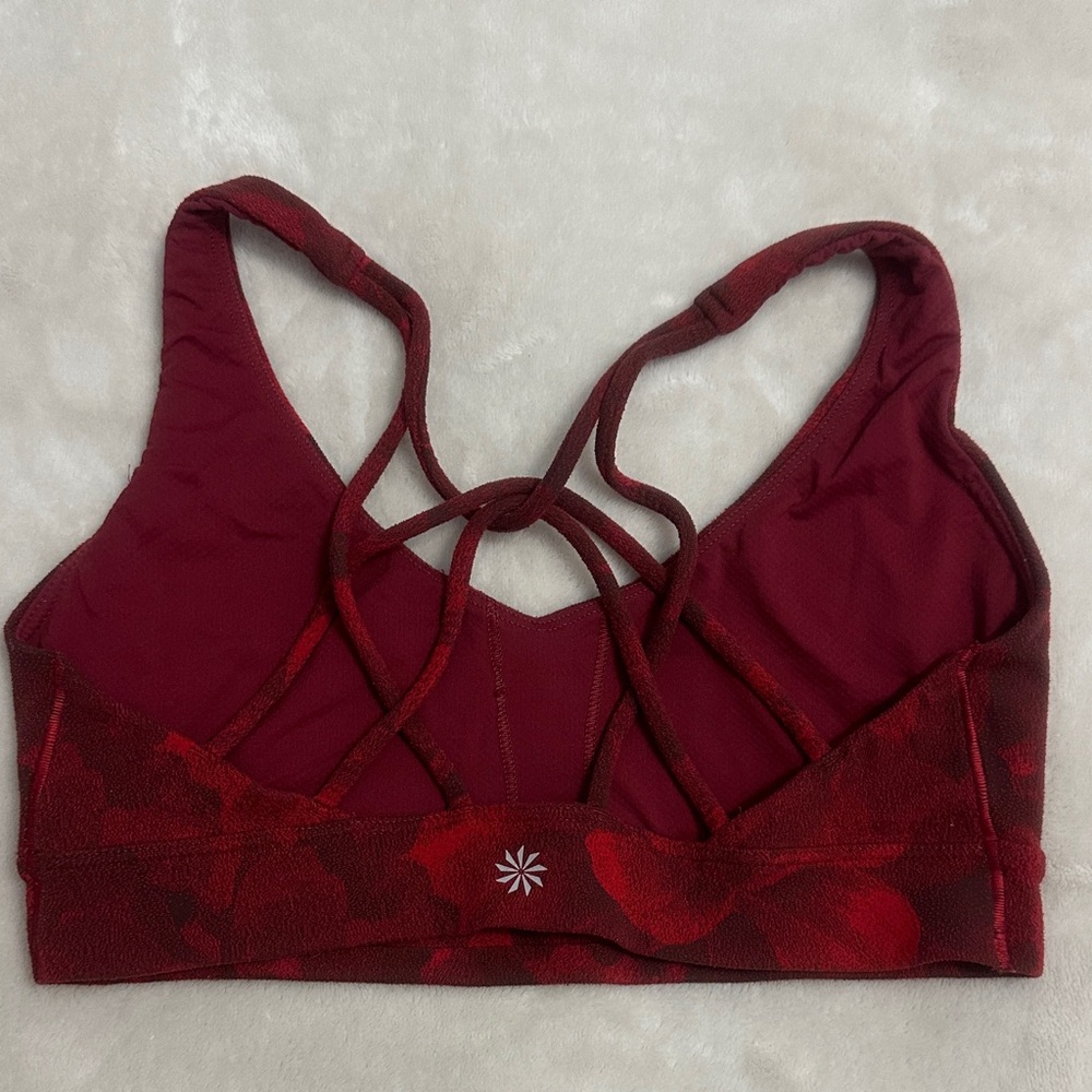 Athleta Strappy Floral Red Soorts Bra - Picture 2 of 2